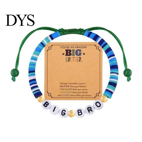Adjustable Kids Bracelet Sister Friendship Beaded Bohemian Colorful Polymer Clay Beads Big Sis Gift for Women Friends Girls Daily Wear