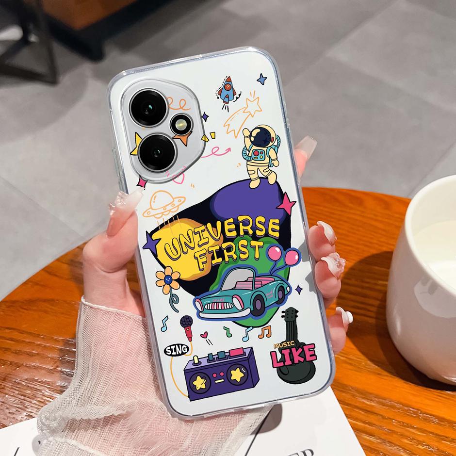 For Honor 400 Pro Lite 5G Case Pretty Flowers Transparent TPU Bumper Protective Cover For Honor400Pro Fundas Honor400Lite Coque