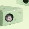 Hamster Unterschlupf Käse Keramik Nest Kleines Haus Sommer Schlafnest zur Kühlung und Hitzeflucht Hamster Unterschlupf