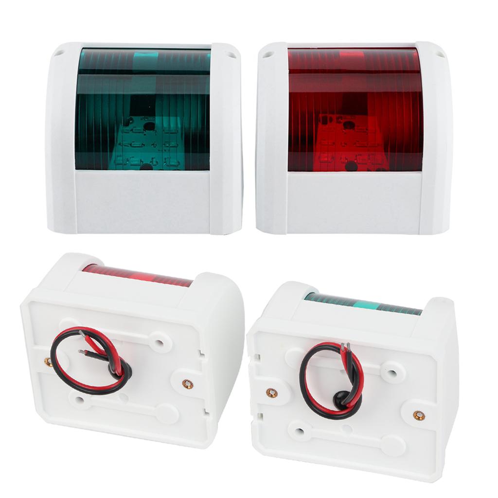 12V?24V LED Navigation Signal Light Left Red Right Green IP66 Waterproof Lamp White Shell for Yacht