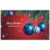 Festive Backdrop Red Background New Year Decoration Xmas Banner Blue Ornaments Holiday Background For New Year Celebration