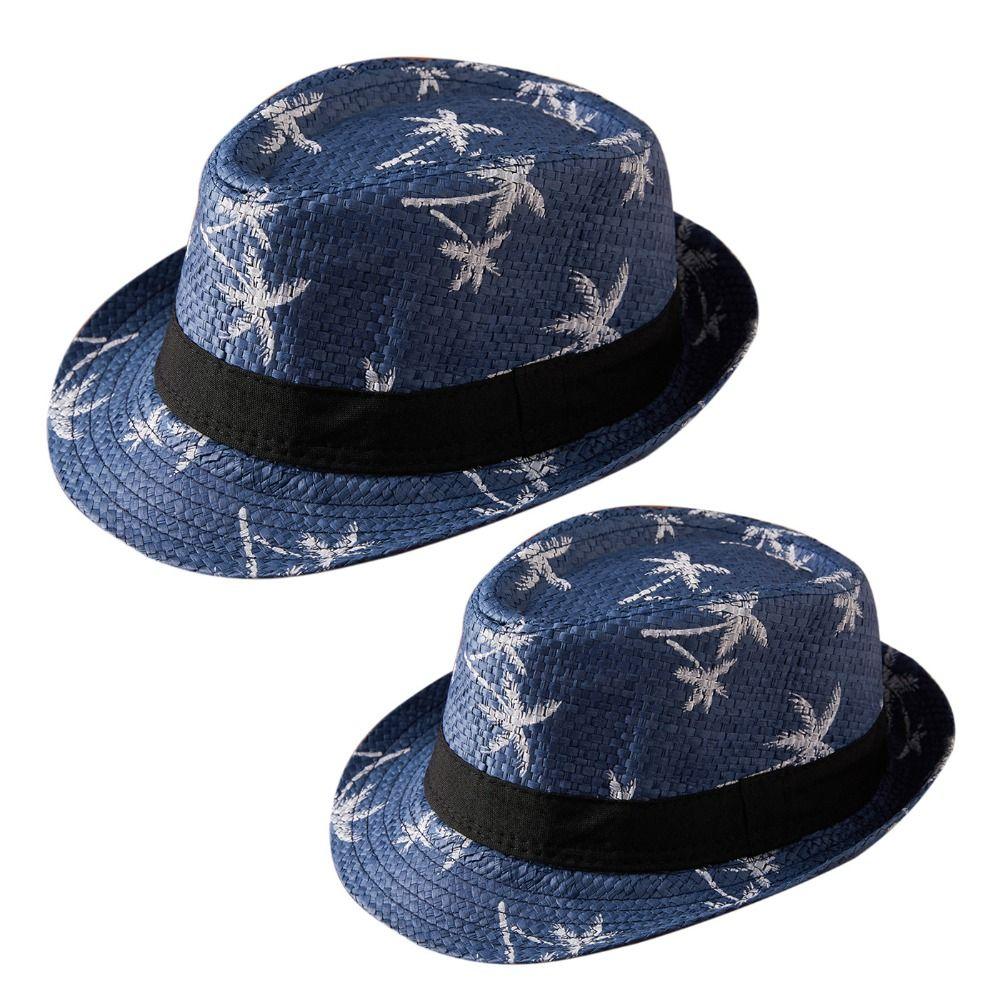 UV Protection Straw Hat Wide Brim Panama Cap Summer Jazz Hat  Men Women
