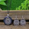 Ethnic Earrings/necklace Set Indian Zircon Bohemian Vintage Geometry Zinc Alloy Color Alloy Necklace Jewellery Sets for Women