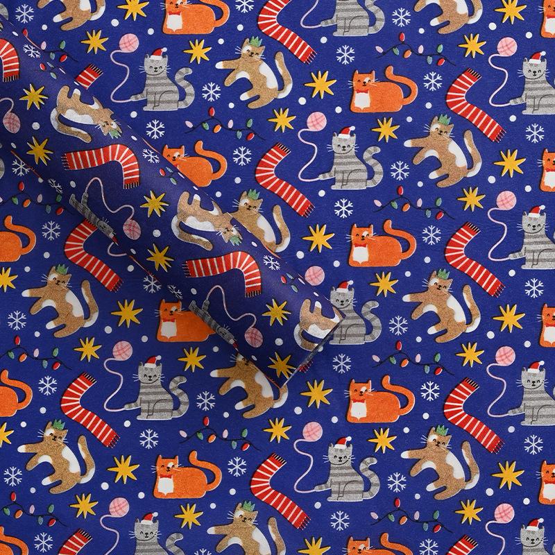 Christmas Tissue Paper Colorful Gift Wrapping Paper Christmas Tree Bowknot Print Paper Decorative For Party Decoration Wrapping