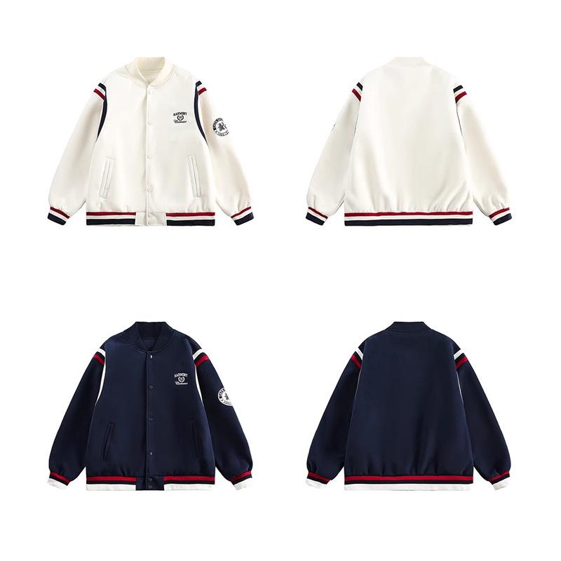 CHANT2nd American Retro Embroidered Baseball Jacket - Women's Spring/Fall Color Block Patchwork