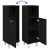 Bathroom Cabinet with Door Black Oak Effect 30 x 30 x 95 cm
