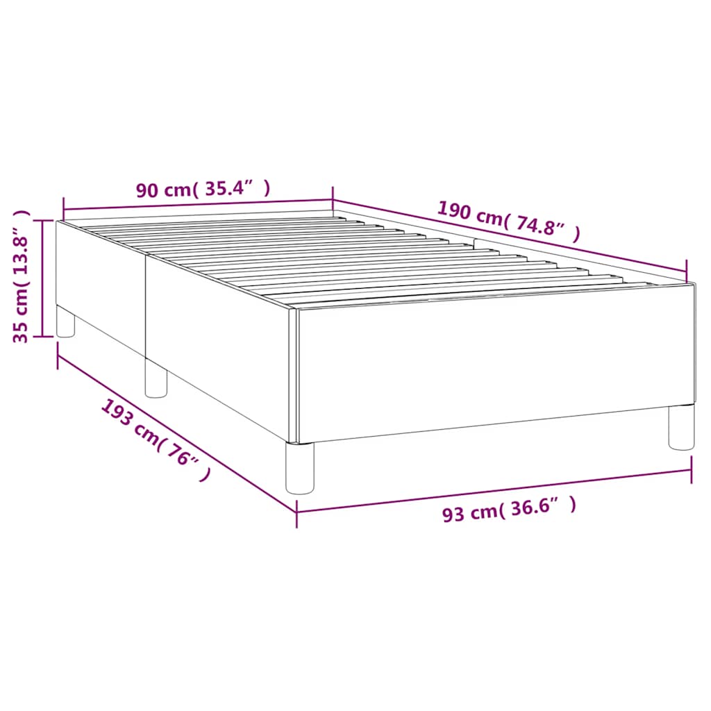 Bed Frame without Mattress Dark Green 90x190 cm Velvet
