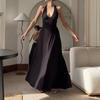 European and American sexy women's clothing new suspender sleeveless dress big halter strap high waist dress