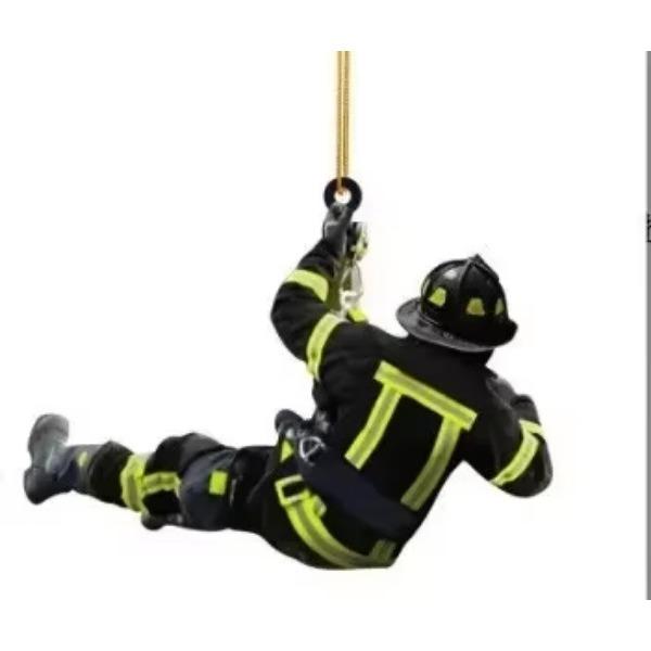 

Рождественский кулон с изображением пожарного, креативный пожарный периферийный автомобильный кулон, декоративные аксессуары для автомобиля, декор для интерьера, украшения