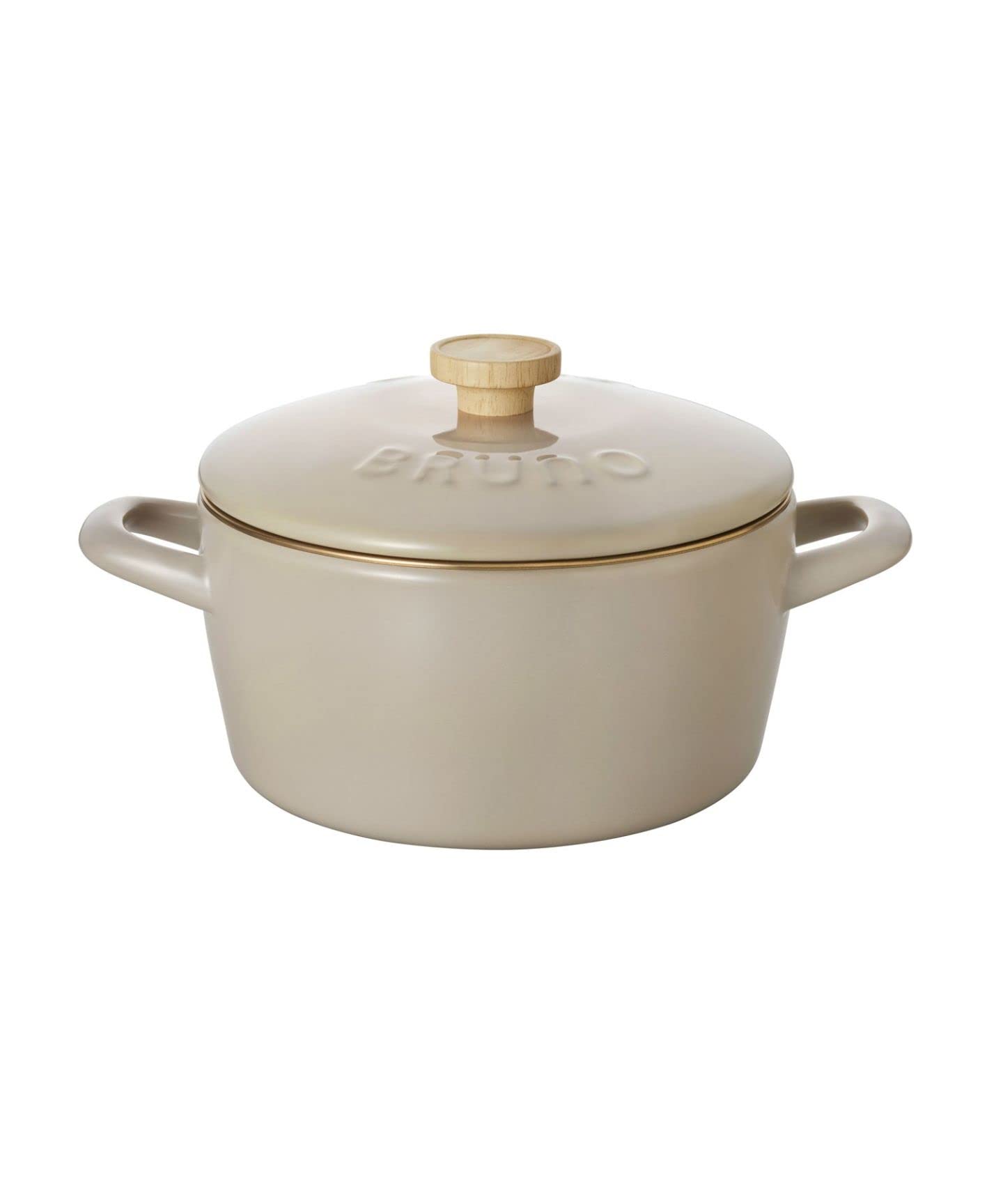 

BRUNO 20 см Глубокая эмалированная кастрюля с крышкой Fuji Enamel для прямого и газового нагрева, индукционная, жаростойкая, совместимая, коллаборация, серо-бежевый, BHK280-GRG