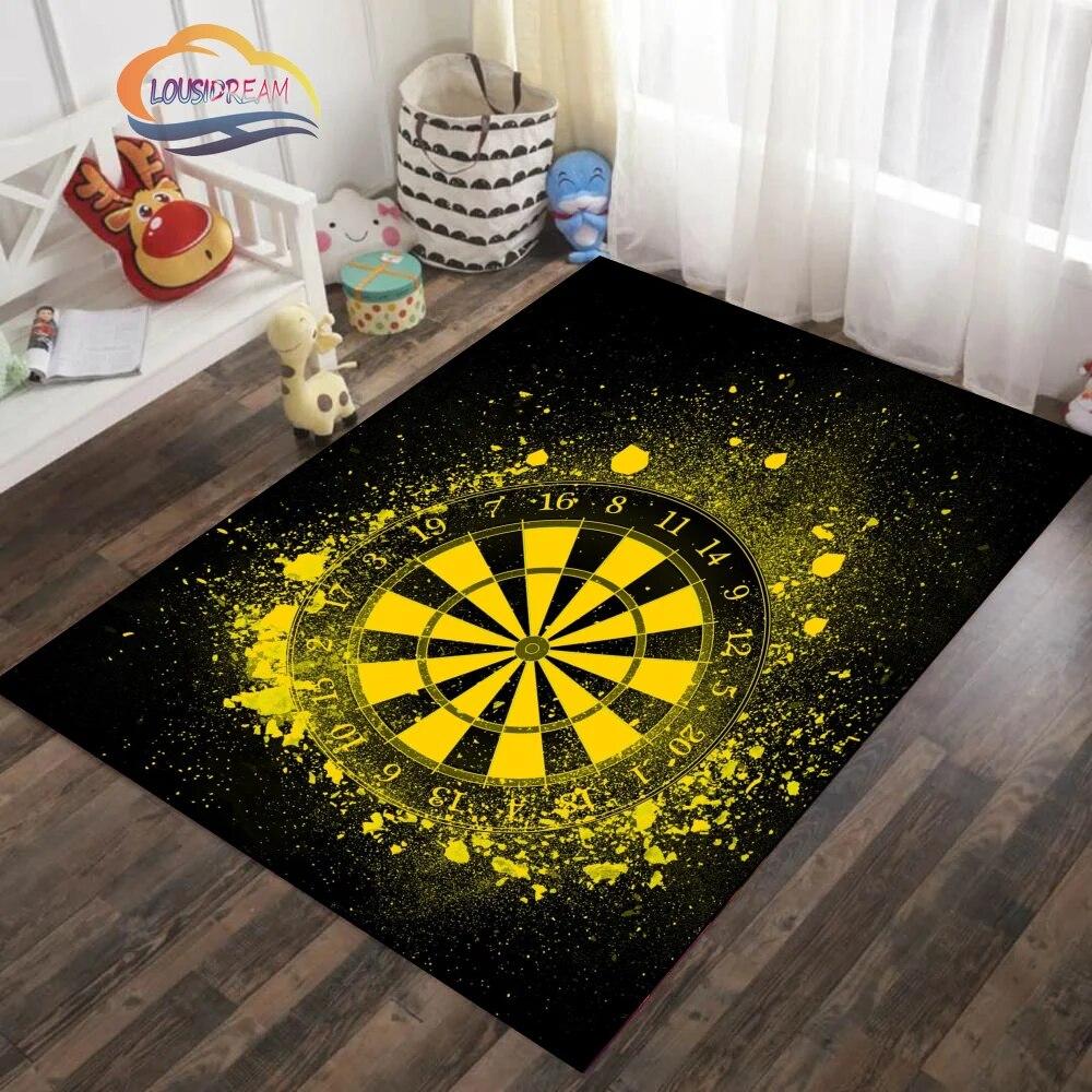 Ice and Fire Darts Pattern Carpet Fashion  Soft Mat Gifts for Sports Lovers Household Floor  Outdoor Play