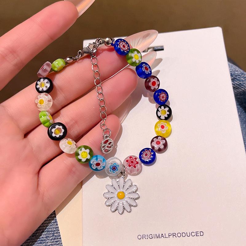 

Браслет из бисера «Подсолнух» для женщин - Свежий, Милый, Дизайн с цветком из цветного стекла, Вдохновленное знаменитостями ручное украшение.