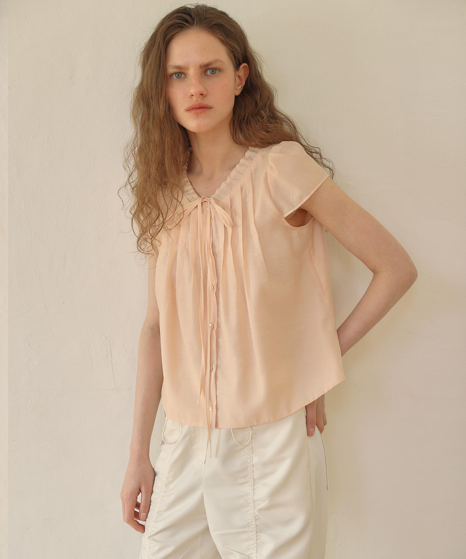 Auro Chiffon Tie Blouse [ Pink ]