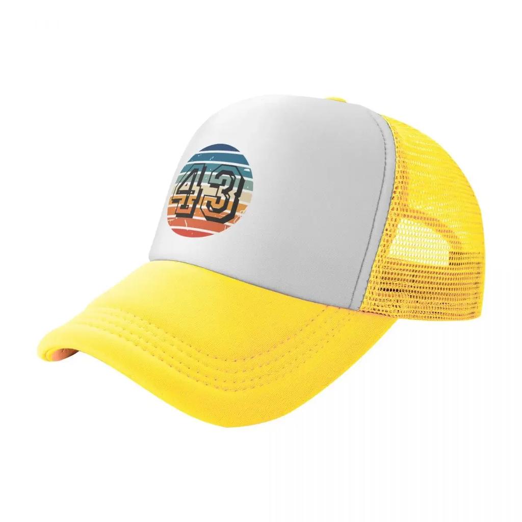 Number 43 Vintage Retro Sport Sunset Birthday Squad Racing Numbers Baseball Cap Hood sun hat Unisex Tennis Women's