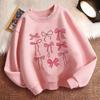 Charming Children's Pink Bow Sailor Collar Sweatshirt