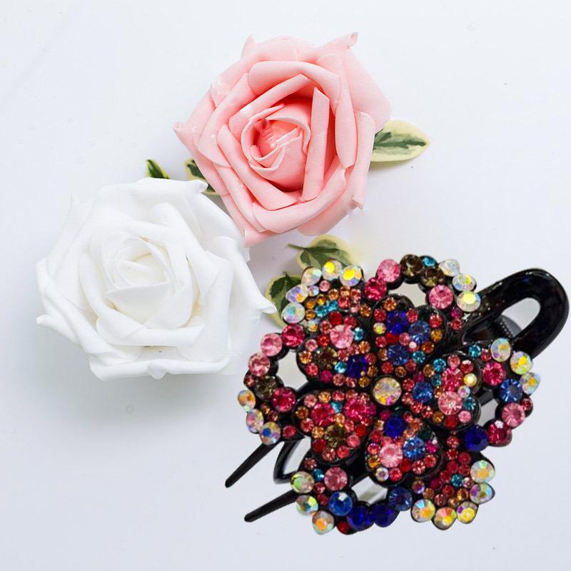 

Three-pronged Hair Clip with Duckbill Shape, Hair Clip for Side of The Back of The Head, Hairpin for Fixing The Flower Pattern Hairstyle. різнокольоровий