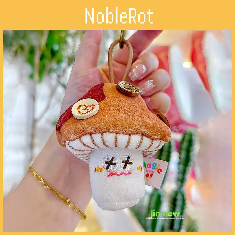 Mushroom Stylish Mini Keychain In Plush Material Perfect For Lipstick And Change