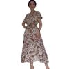 2024 Summer European & American Women's Fashion Print V-neck Waist-tie Dress