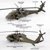 1/64 Model vrtulníku Black Hawk ze slitiny s výstavním stojanem a dárkovým balením Realistické zvukové a světelné efekty Ideální pro vystavení