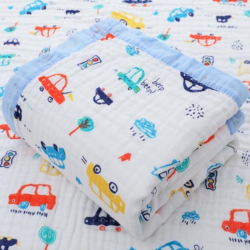 Large Size Infant Bath Blanket High Density Gauze Bath Towel 6-layer for Delicate Skin Quick Drying and Breathable