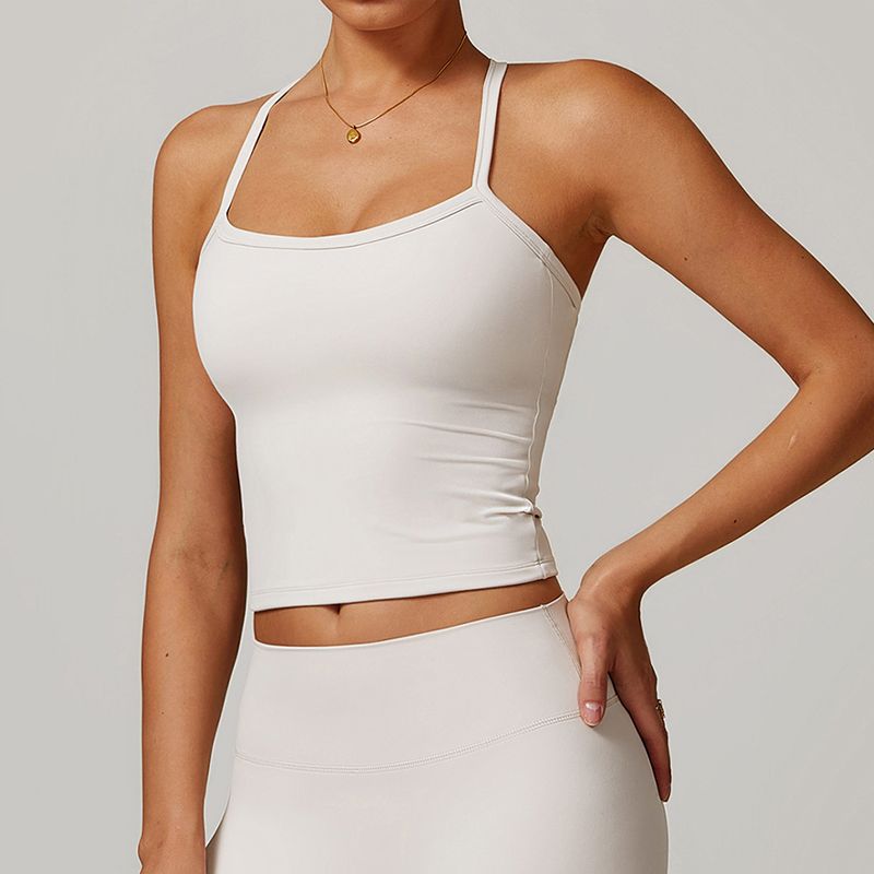 Fine Sling Sports Underwear Women Outer Wear Summer Yoga Vest Top With Chest Pad Running Quick-Drying Workout Clothes Beauty Back