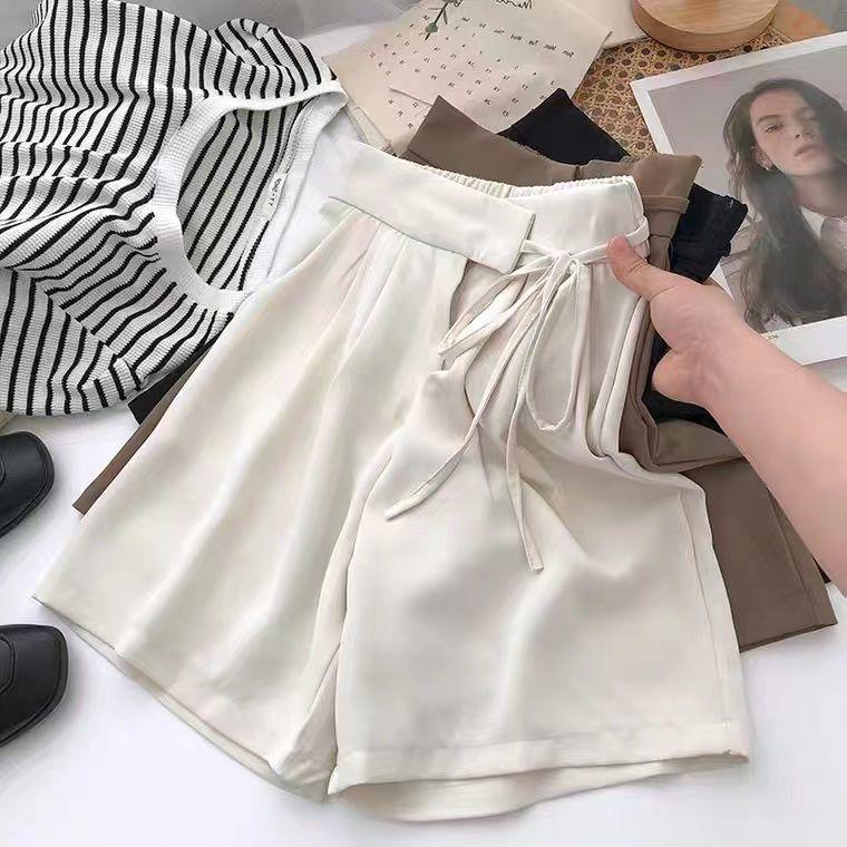 Women's Summer High Waist Drawstring Shorts: Loose, Casual A-line Wide Leg Pants