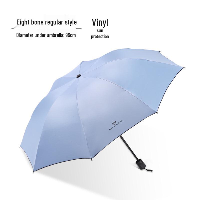 60-Bone Double-Rib Automatic Folding Umbrella: Black Sunshade & Rain Protection, Dual-Use for UV Sunscreen or Business Advertising.