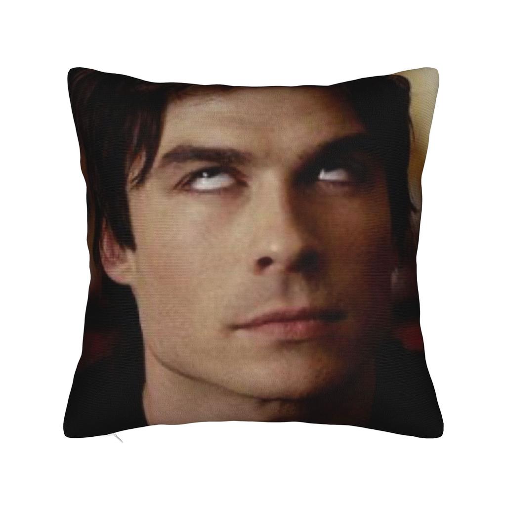 Ian Somerhalder Pillowcase Printed Polyester Cushion Cover Decorations Damon Salvatore Cat Throw Pillow Case Cover