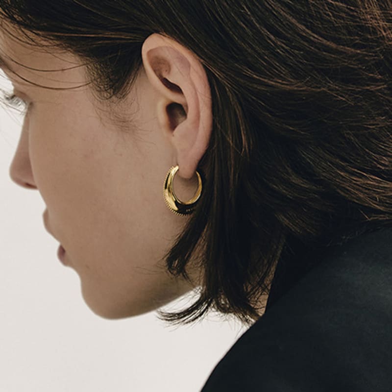 hyeres-lor champagne moon silver (Y) gout oval earrings M HL2E19242Y9XXX