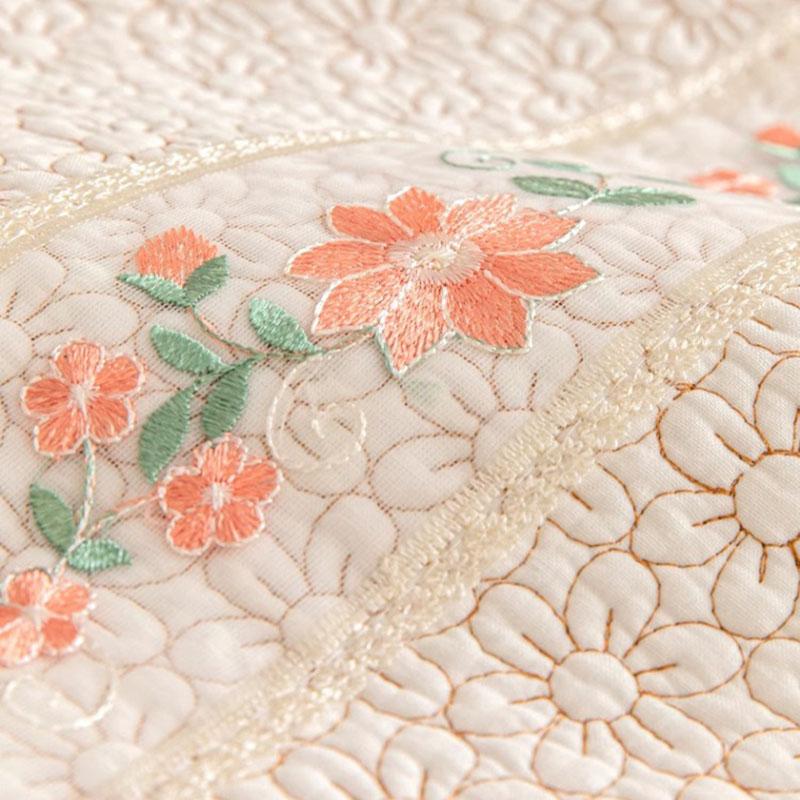 Pure Cotton Lace 3D Embroidered Sofa Cushion Pastoral Non-Slip Sofa Cover for All Seasons Skin-Friendly Soft Furniture Protector