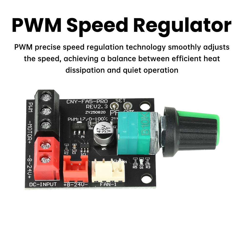 DC 8-24V 5A 4 Wire Violent Fan Speed Controller Module DC Brushless Motor PWM Speed Regulator Power Supply