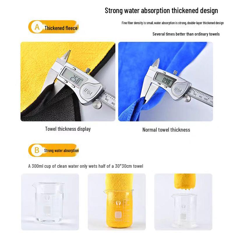 Water-Absorbent Lint-Free Oil-Repellent Thickened Scouring Dishcloth for Kitchen Cleaning