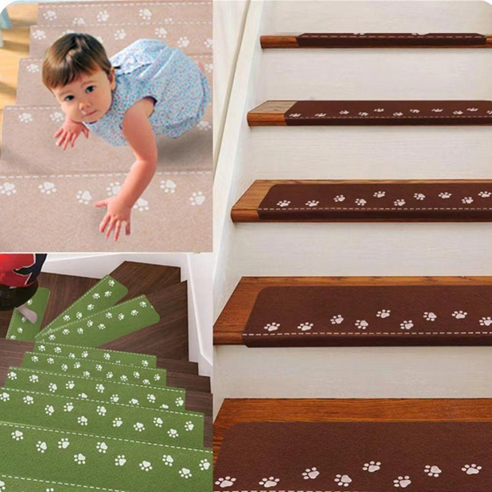 Safety Mute Luminous Bear Claw Stair Mat Self Adhesive Step Rug Carpet Stair Step Mat  Household