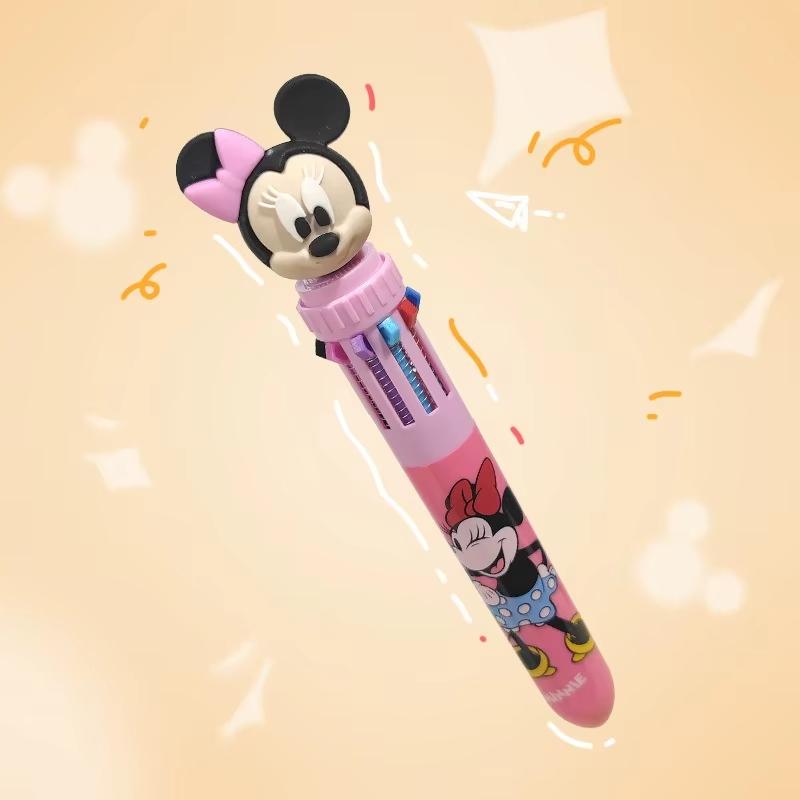 MINISO Cartoon Characters Anime Cartoon Creative Press Ten Color Ballpoint Pen Student School Supplies Holiday Gift