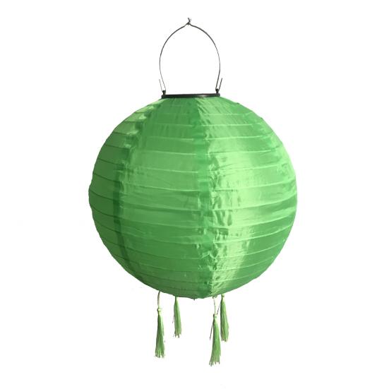 

Подвесной солнечный фонарь, круглый уличный фонарь в китайском стиле с 4 кисточками, светодиодный солнечный светильник для украшения сада, патио, свадебной вечеринки S зелёный