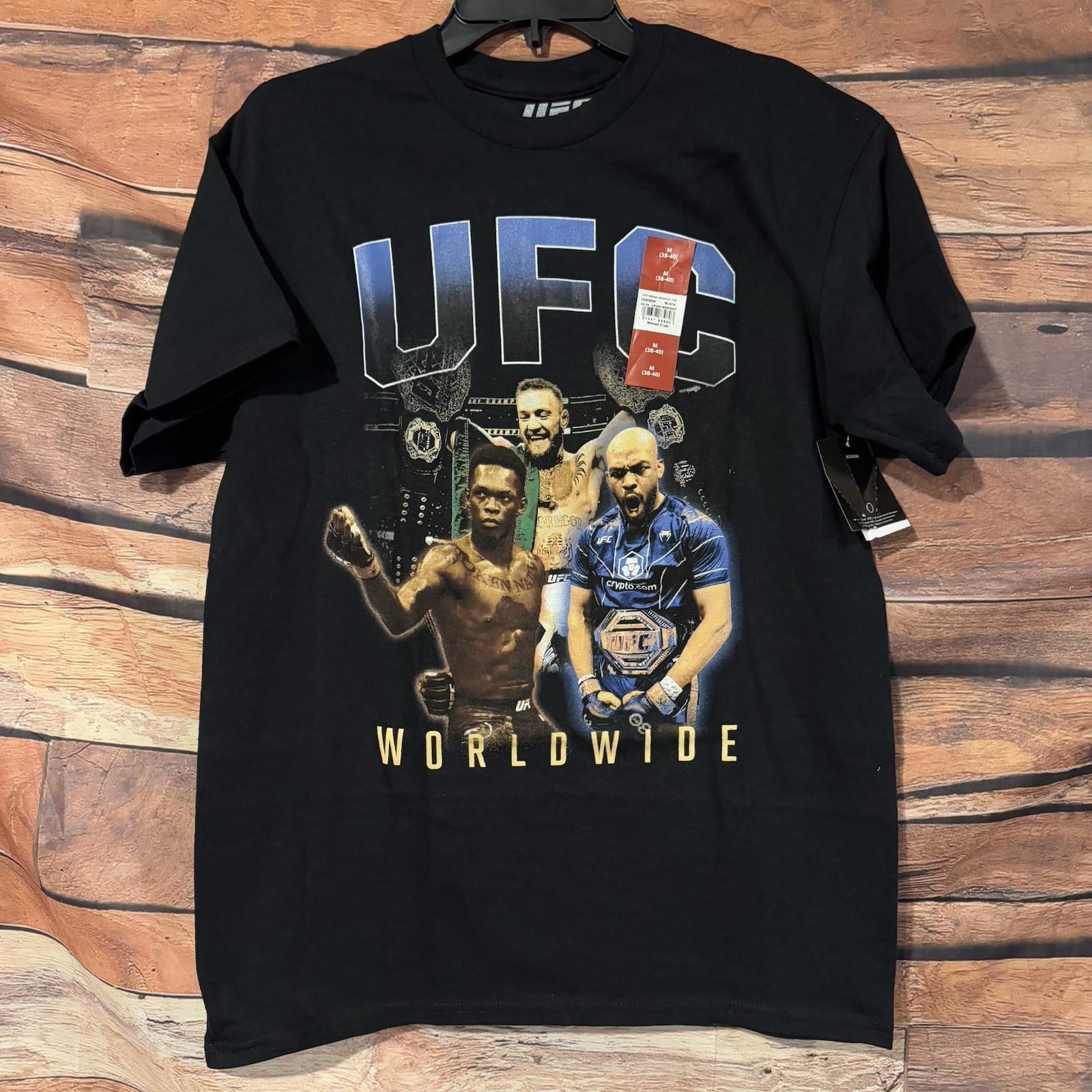 UFC Worldwide Men s Medium McGregor Jon Jones Adesanya MMA Graphic Tee Unisex T-Shirt S