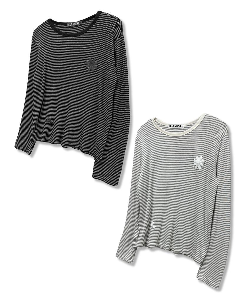 Damiswi Teen Stripe Symbol Logo Long Sleeve_Black