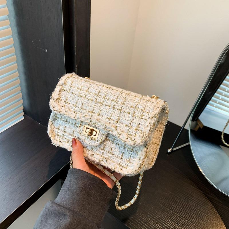 Woven Niche Temperament Fashion Bag Spring and Summer Woolen Chain New Single Shoulder Crossbody Portable