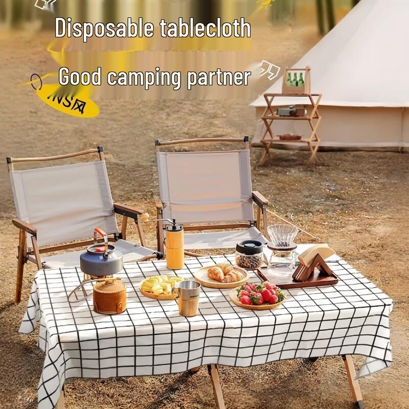 Waterproof Disposable Plaid Tablecloth for Outdoor Use