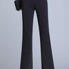 Versatile High Waist Slimming Straight Leg Stretchy Bodycon Flare Suit Pants for Spring/Autumn - Comfortable Drape Wide Leg Design