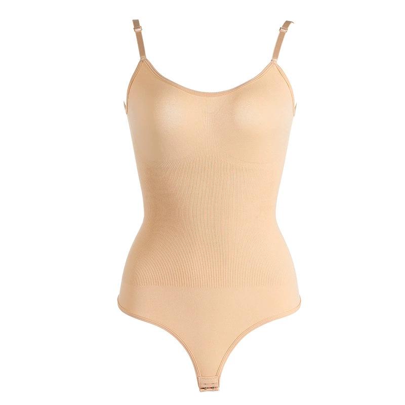 Women's Seamless Shaping Bodysuit: Open Crotch, Abdomen Control, Hip-Lifting, and Shaping Sling.