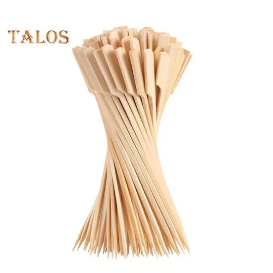 

100 шт. деревянных шпажек 6 дюймов, прочные коктейльные шпажки для закусок, плоские палочки для еды на вечеринке, барбекю, фруктов, сыра, досок для колбасных изделий, аксессуары 100pcs