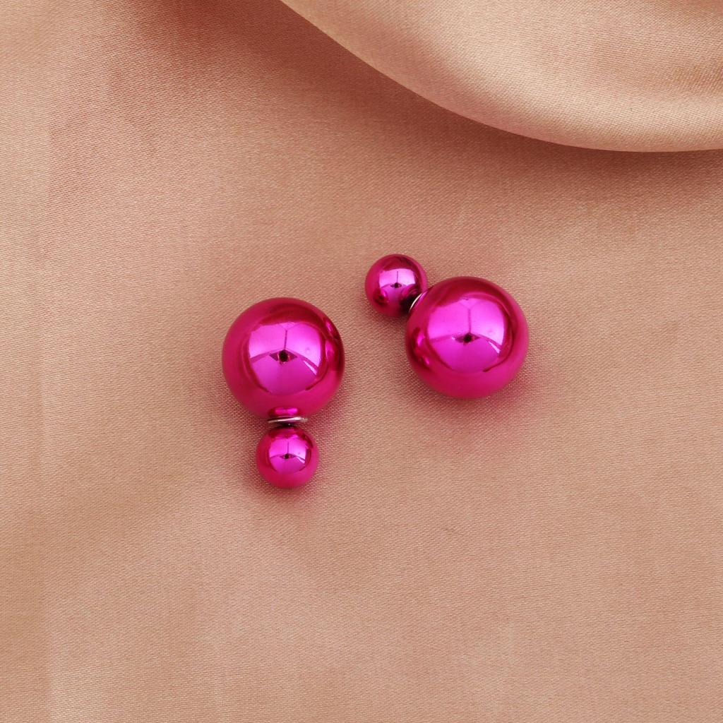 Classic Double-Sided Pearl Stud Earrings