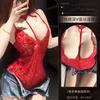 Sexy lingerie sexy lace pure desire neck sling deep one-piece mood pajamas buttocks uniform temptation