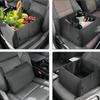 TATACLEA Passenger Seat Box with Lumbar Foldable Car Storage Box for Car Rear Seat 2-in-1 Cushion, Storage, Luggage, (Black)