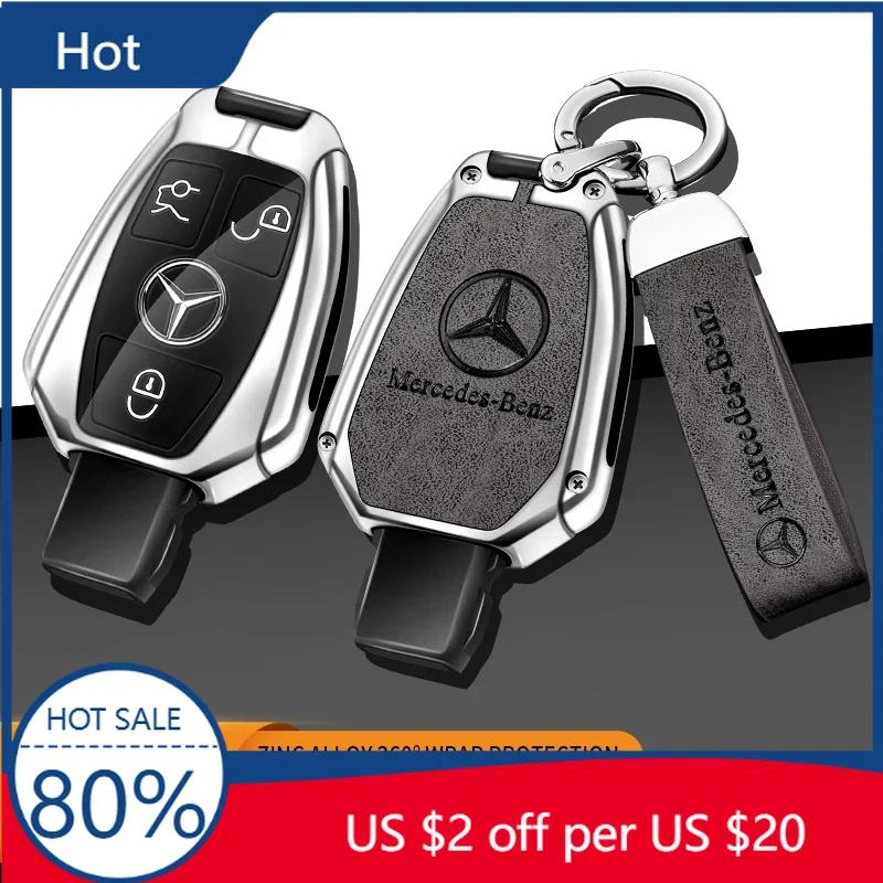 FJR5 Hot 2025 For Mercedes-Benz A B C E G S V Class GLA GLC GLE GLK Vito Sprinter SL SLK Viano ML Car Zinc Alloy Key Case Bag Metal K