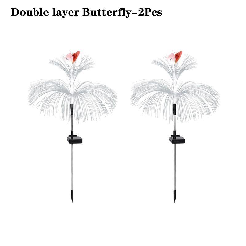 Solar Garden Lights Outdoor 7 Color RGB Gradient Jellyfish Solar Lights Waterproof Single/Double Layer for Landscape Pathway