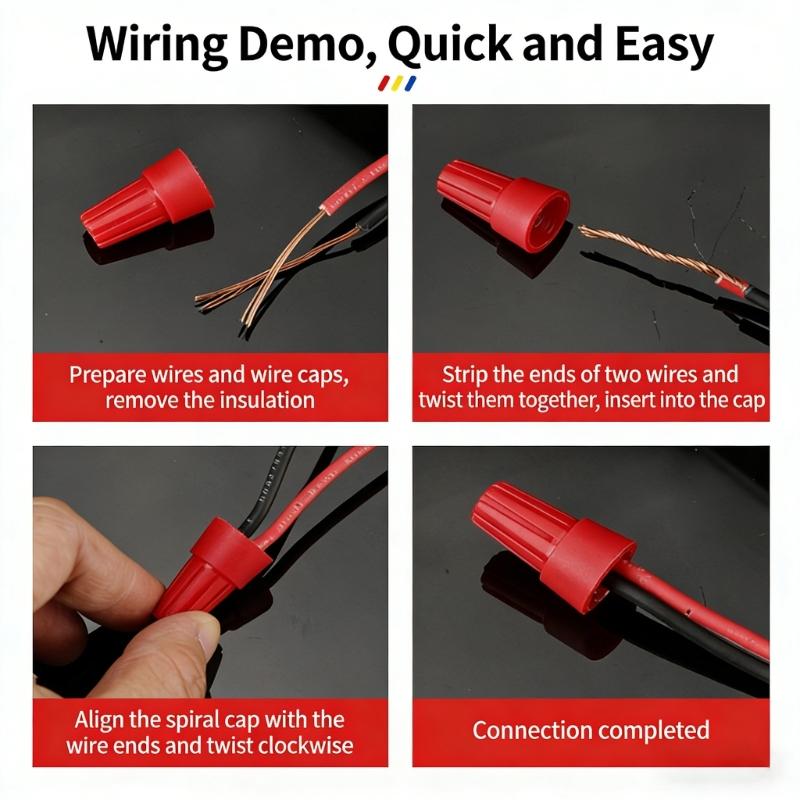 High Temperatures Resistant Spirals Wire Caps Terminals Quick Wire Connector For Safe And Fast Wire Joining
