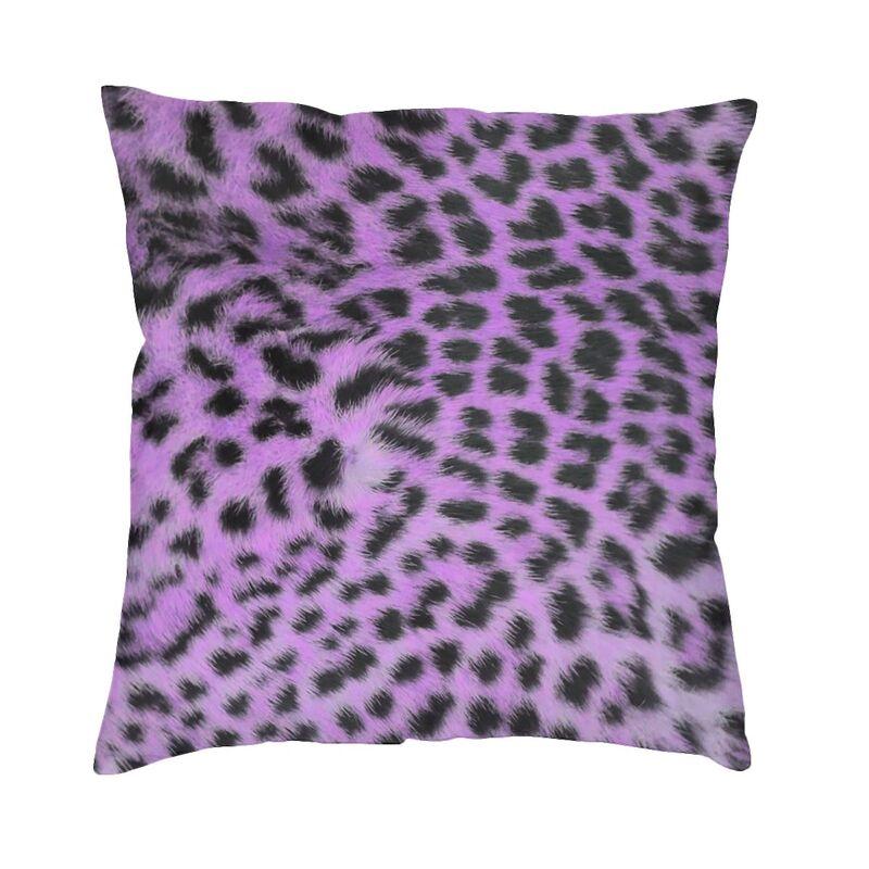 Nordic Purple Leopard Print Cushion Cover Velvet Animal Skin Pattern Pattern Pillow Case Living Room Decoration Pillowcase