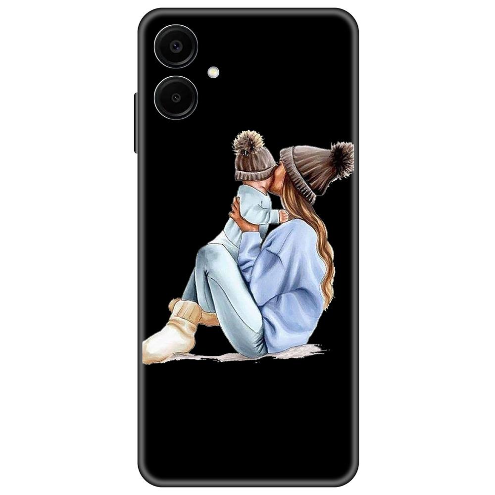 for Samsung Galaxy A06 Black Case Cute Luxury 6.7inch Cases on GalaxyA06 Soft tpu Cover shockproof Bumper